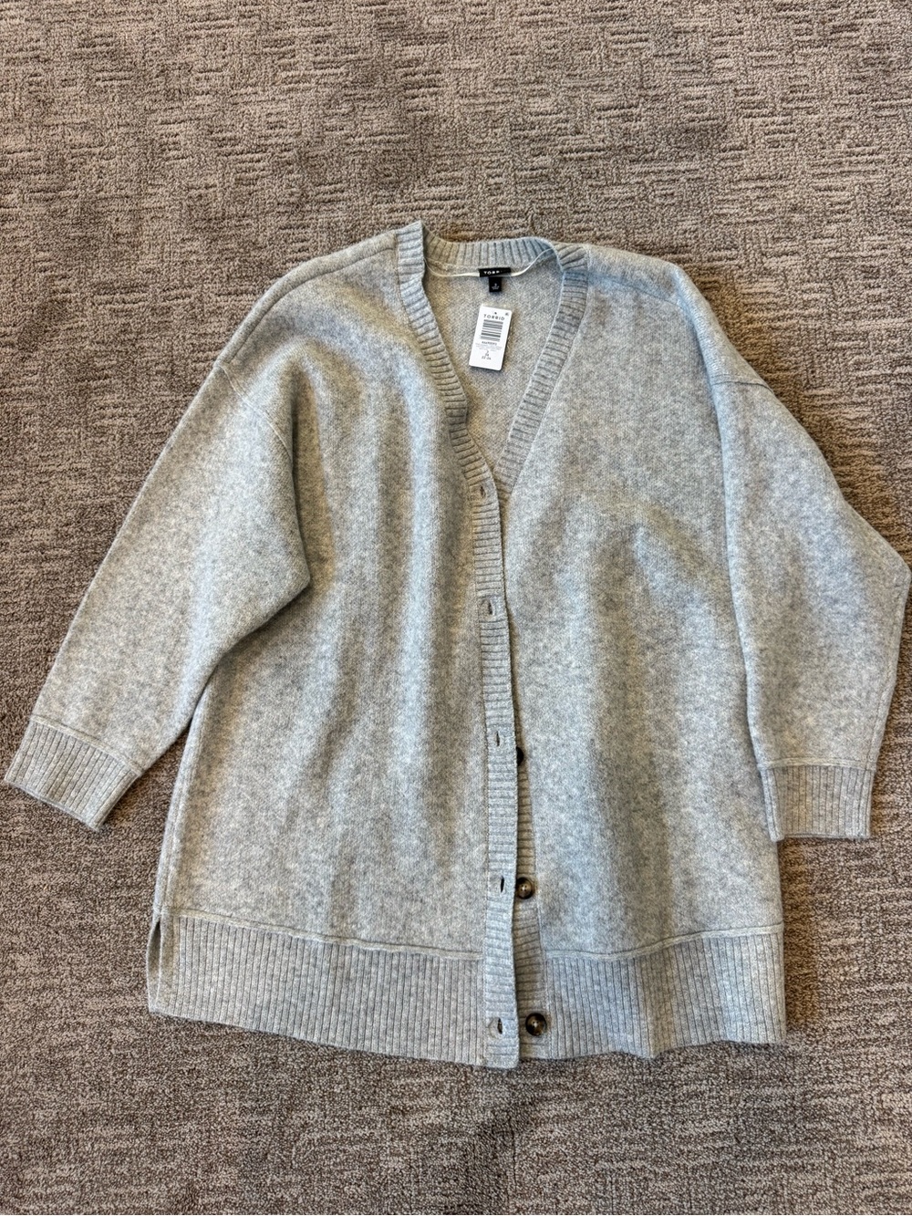 torrid Light Gray Button Front V-Neck Cardigan